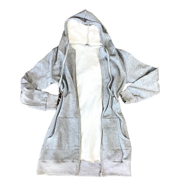 Zeagoo Longline Full Zip Hoodie Sweatshirt Jacket Fleece Lined Wms Sz Small 253A - Picture 1 of 8